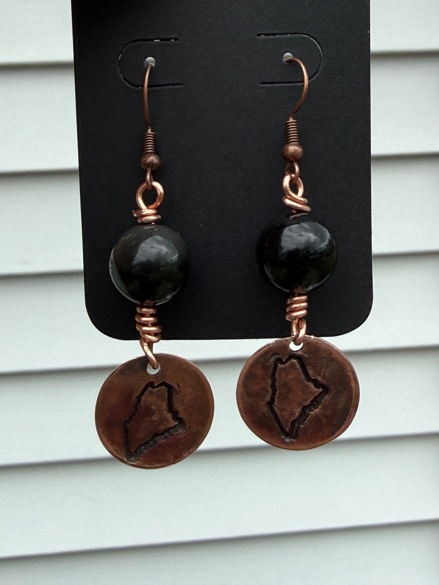 Hand Crafted, Genuine Gemstone Earrings, State of Maine