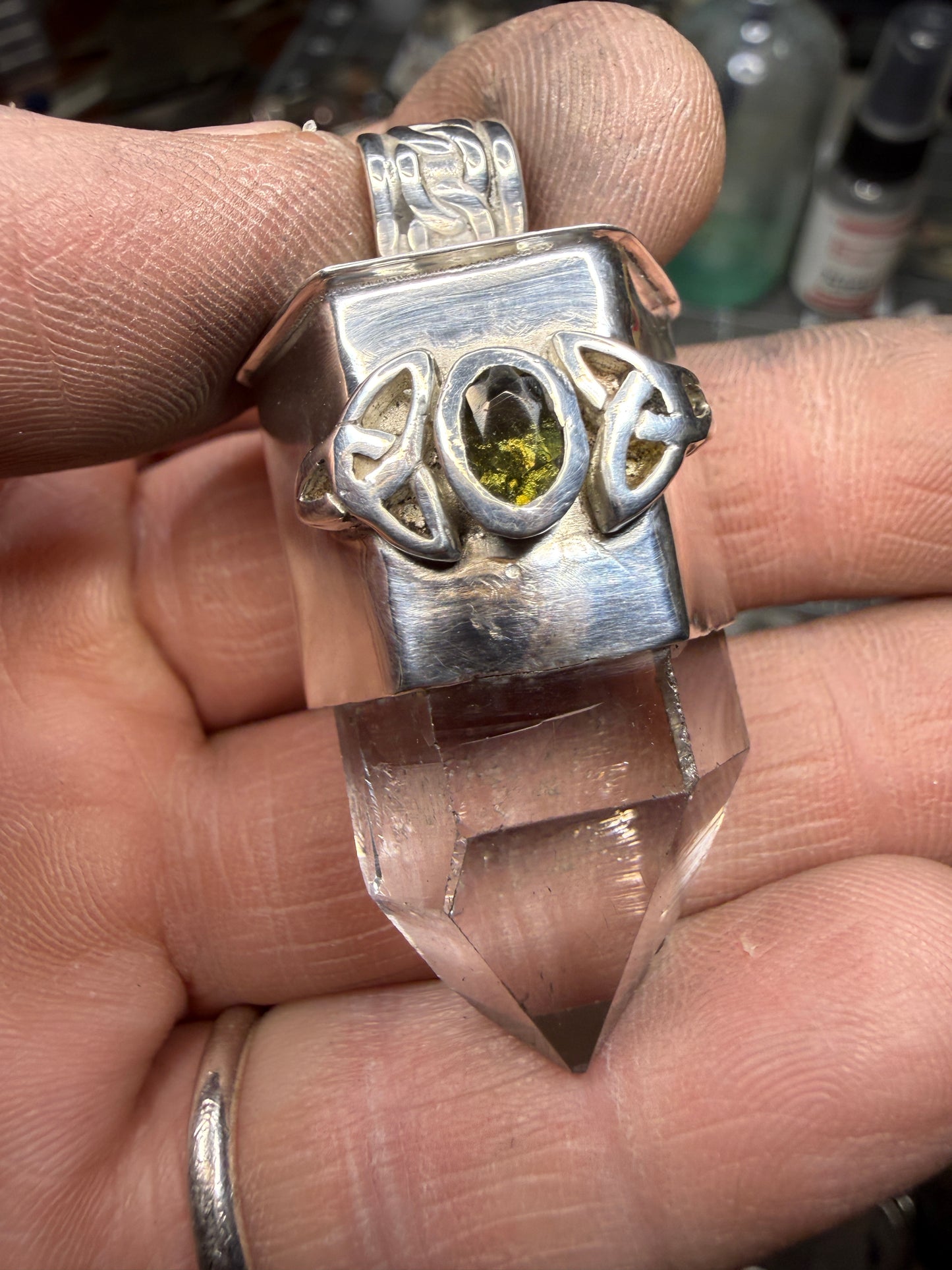 Herkimer Diamond with Authentic 1 carat Moldavite