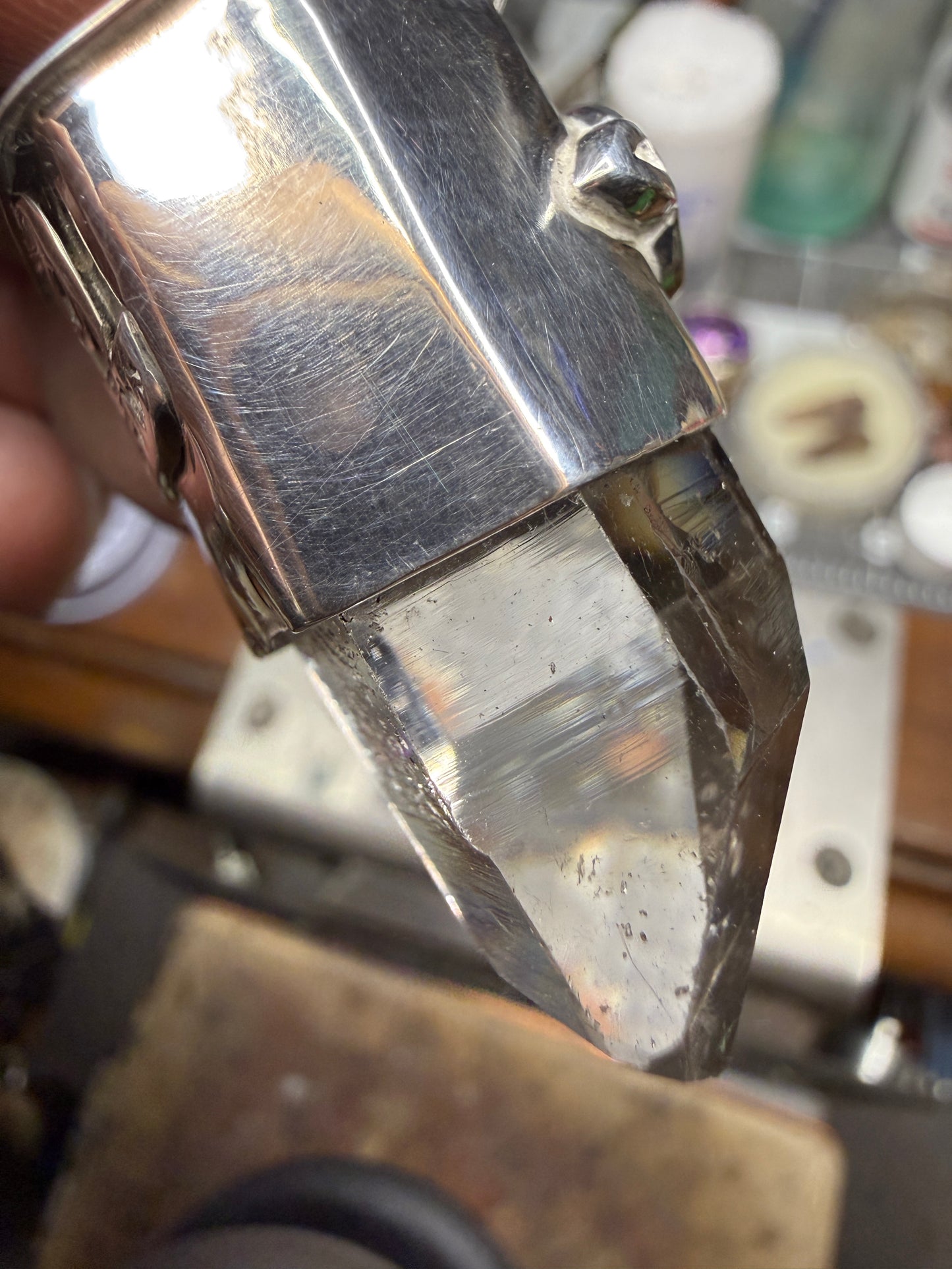 Herkimer Diamond with Authentic 1 carat Moldavite