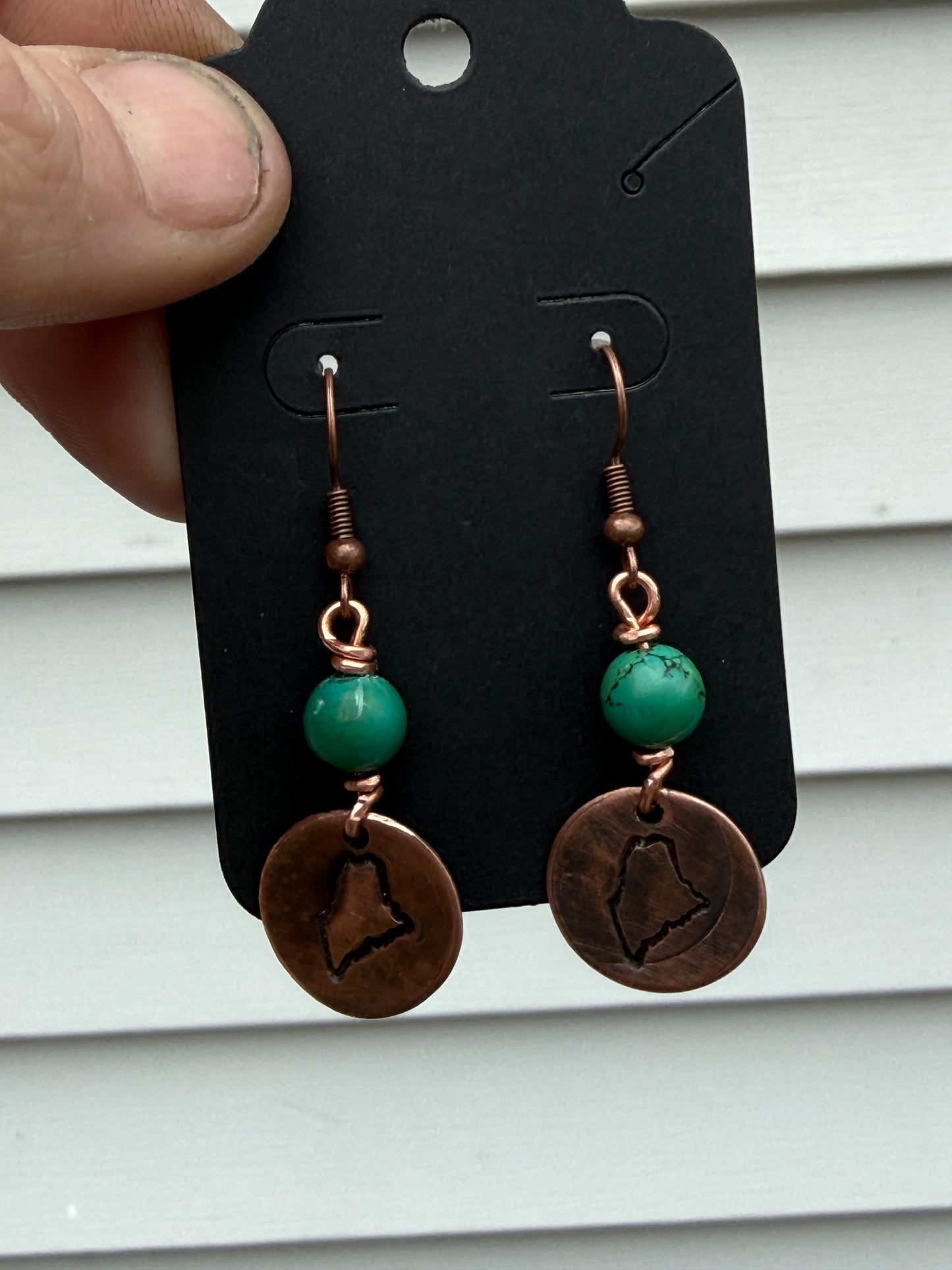 Hand Crafted, Genuine Gemstone Earrings, State of Maine