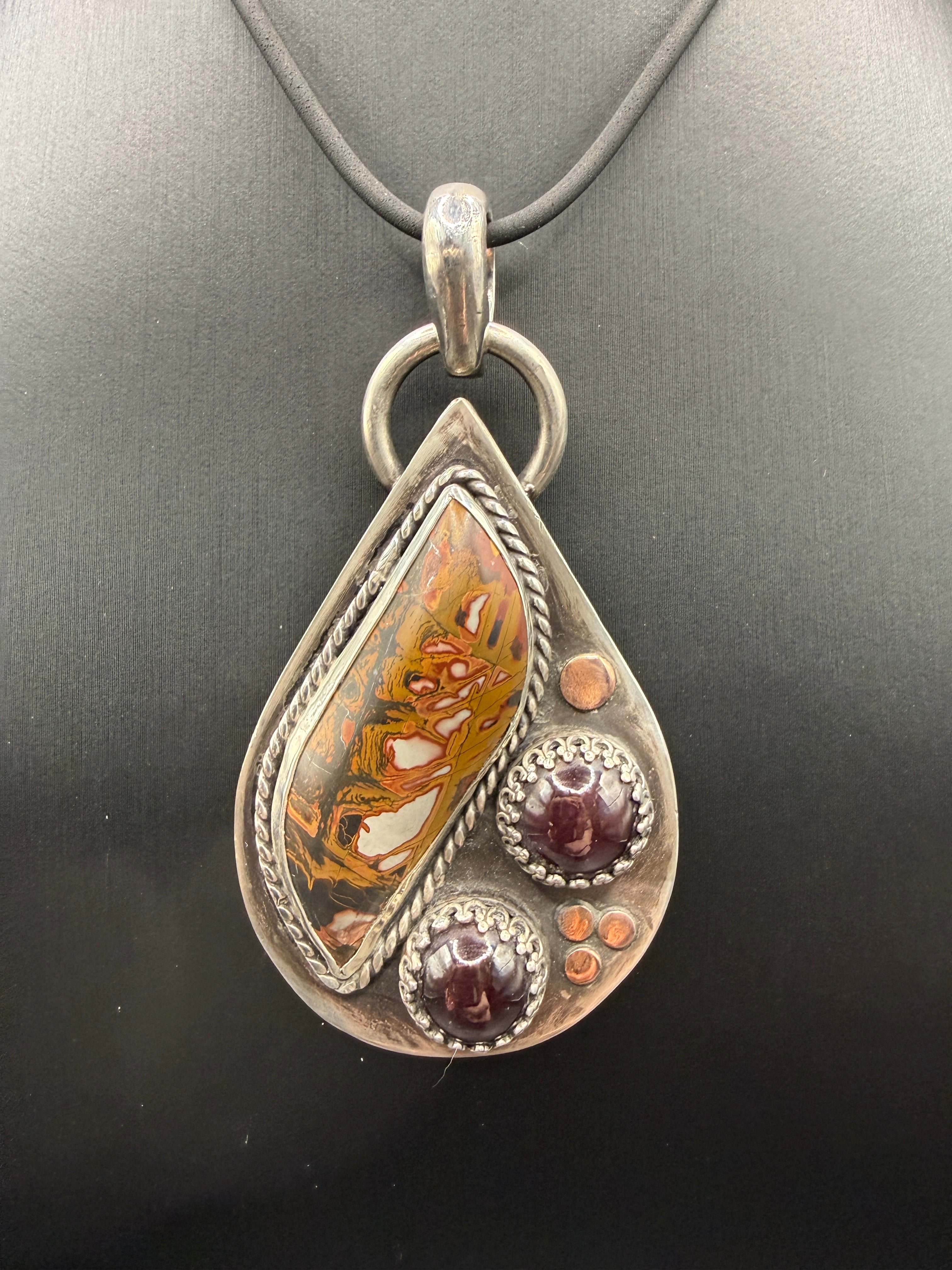 Jasper & Star Garnet Pendant in Sterling & Fine Silver