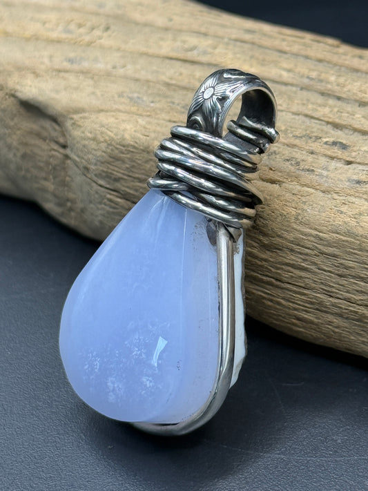 Blue Lace Teardrop Pendant
