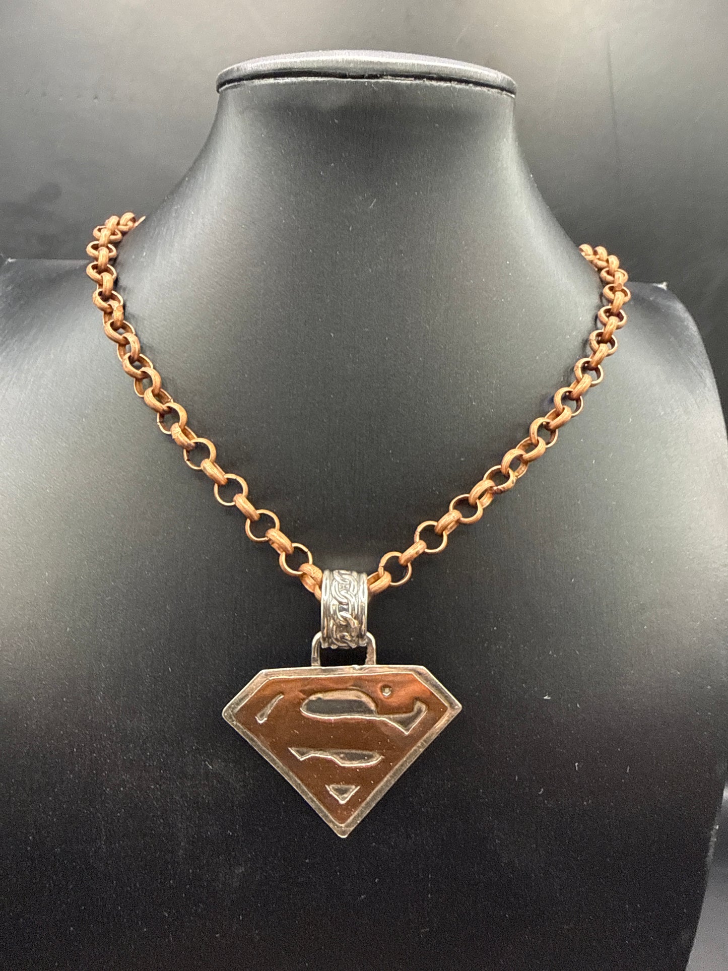 S-Man Style Hand Forged Pendant, Mixed Metal