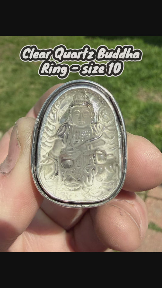 Buddha/Ohm Hand Forged Sterling Silver Ring
