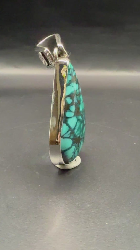 Top Quality Authentic Spiderweb Turquoise Pendant