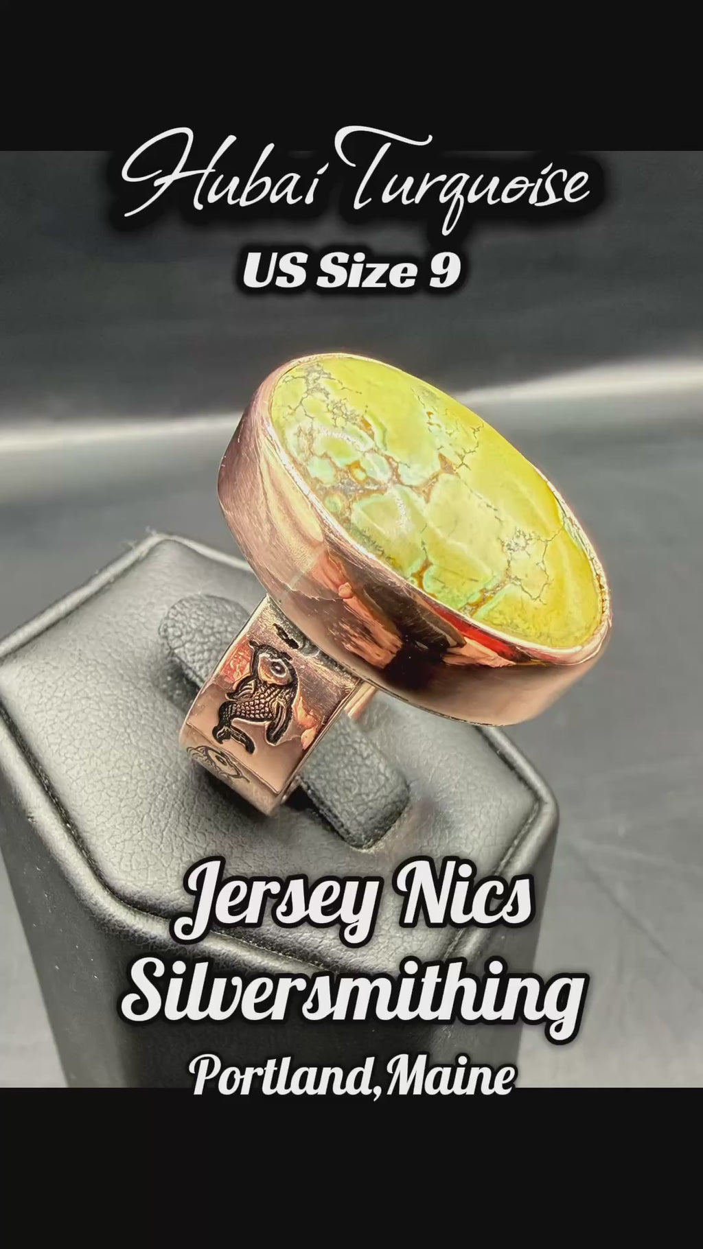 Hubai Turquoise Ring in Pure Copper/US SIZE 9