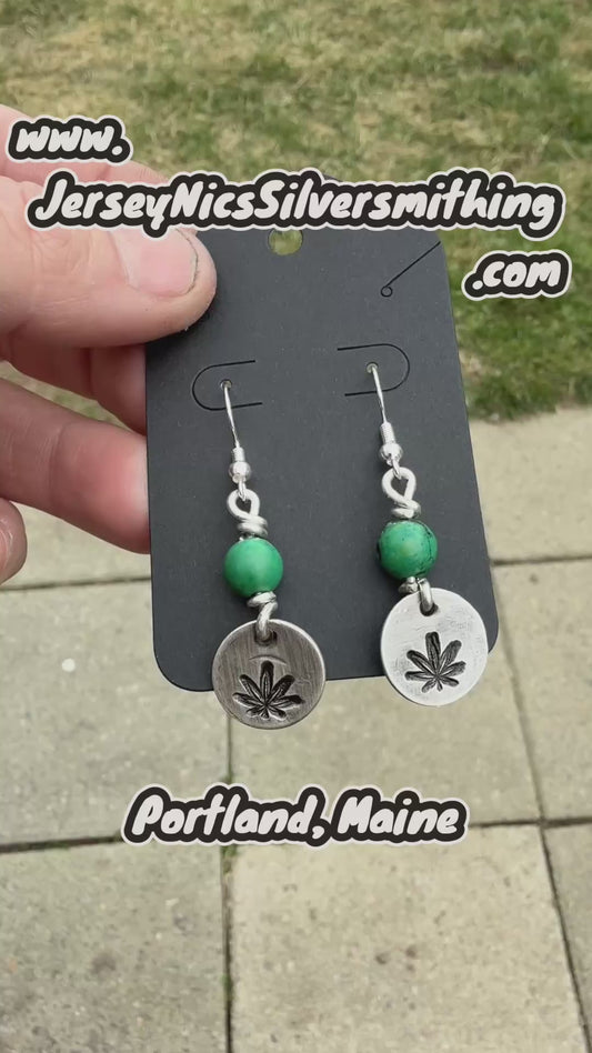 Cannabis & Genuine Turquoise Dangles