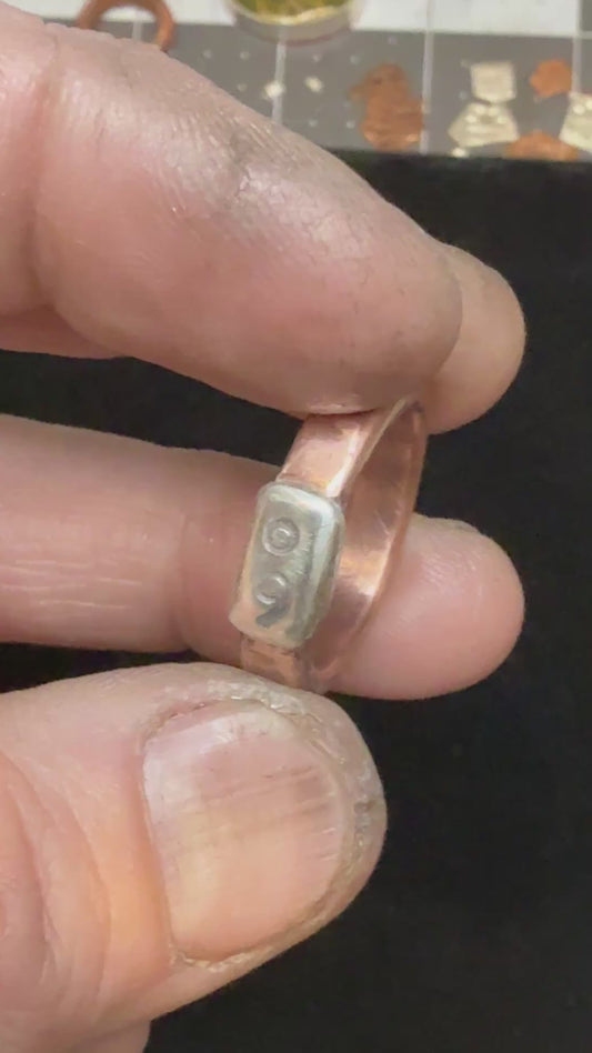 Mixed Metal Semicolon Ring